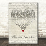 5 Seconds Of Summer Wherever You Are Script Heart Song Lyric Print