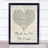 ABBA Thank You For The Music Script Heart Song Lyric Print