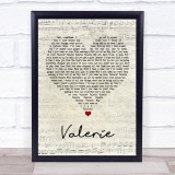 Amy Winehouse Valerie Script Heart Song Lyric Print
