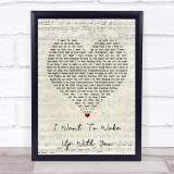 Boris Gardiner I Want To Wake With You Script Heart Song Lyric Print