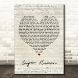 Chris Brown feat. Keri Hilson Super Human Script Heart Song Lyric Print