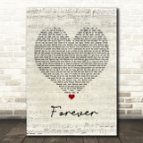 Chris Brown Forever Script Heart Song Lyric Print