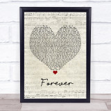 Chris Brown Forever Script Heart Song Lyric Print
