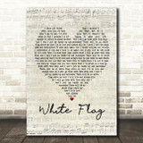 Dido White Flag Script Heart Song Lyric Print