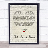 Eagles The Long Run Script Heart Song Lyric Print