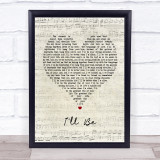 Edwin McCain I'll Be Script Heart Song Lyric Print
