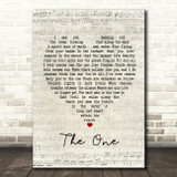 Elton John The One Script Heart Song Lyric Print