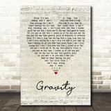 Embrace Gravity Script Heart Song Lyric Print