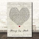 Five Star Strong As Steel Script Heart Song Lyric Print