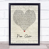 Jordin Sparks & Chris Brown No Air Script Heart Song Lyric Print