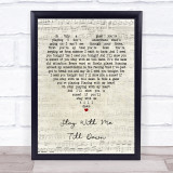 Judie Tzuke Stay With Me Till Dawn Script Heart Song Lyric Print