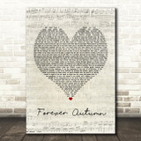 Justin Hayward Forever Autumn Script Heart Song Lyric Print