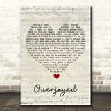 Matchbox 20 Overjoyed Script Heart Song Lyric Print