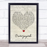 Matchbox 20 Overjoyed Script Heart Song Lyric Print