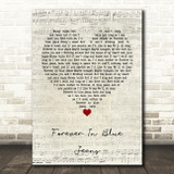 Neil Diamond Forever In Blue Jeans Script Heart Song Lyric Print