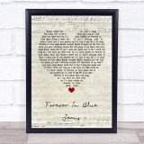 Neil Diamond Forever In Blue Jeans Script Heart Song Lyric Print