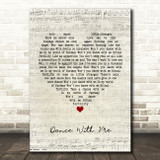 Nouvelle Vague Dance With Me Script Heart Song Lyric Print