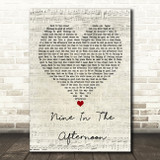 Panic! At The Disco Nine In The Afternoon Script Heart Song Lyric Print