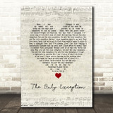Paramore The Only Exception Script Heart Song Lyric Print