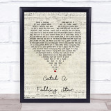 Perry Como Catch A Falling Star Script Heart Song Lyric Print