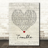 Ray LaMontagne Trouble Script Heart Song Lyric Print