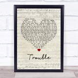 Ray LaMontagne Trouble Script Heart Song Lyric Print