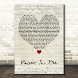 Rebecca Lawrence Power In Me Script Heart Song Lyric Print
