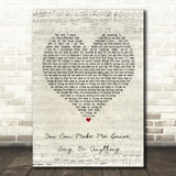Rod Stewart and The Faces You Can Make Me Dance, Sing, Or Anything Script Heart Song Lyric Print