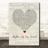 Rod Stewart Rhythm Of My Heart Script Heart Song Lyric Print