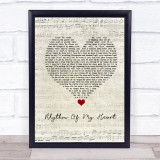 Rod Stewart Rhythm Of My Heart Script Heart Song Lyric Print