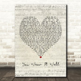 Rod Stewart You Wear It Well Script Heart Song Lyric Print