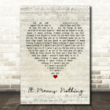 Stereophonics It Means Nothing Script Heart Song Lyric Print