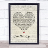 Toni Braxton Breathe Again Script Heart Song Lyric Print