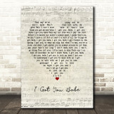 UB40 I Got You Babe Script Heart Song Lyric Print