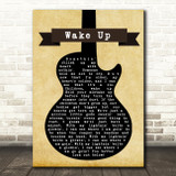 Arcade Fire Wake Up Black Guitar Song Lyric Quote Print