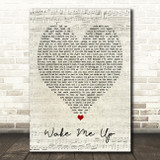 Wake Me Up Ed Sheeran Script Heart Quote Song Lyric Print