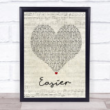 5 Seconds Of Summer Easier Script Heart Song Lyric Print