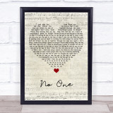 Alicia Keys No One Script Heart Song Lyric Print