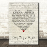 Angels & Airwaves Everything's Magic Script Heart Song Lyric Print