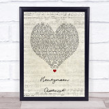 Ariana Grande Honeymoon Avenue Script Heart Song Lyric Print