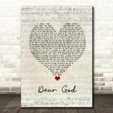 Avenged Sevenfold Dear God Script Heart Song Lyric Print