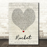 Beyoncé Rocket Script Heart Song Lyric Print