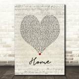 Blue October Home Script Heart Song Lyric Print
