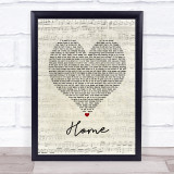 Blue October Home Script Heart Song Lyric Print