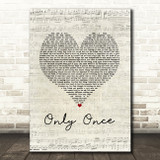 Bob Marley Only Once Script Heart Song Lyric Print