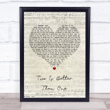 Boys Like Girls Two Is Better Than One Script Heart Song Lyric Print
