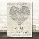 Bruce Springsteen Rosalita (Come Out Tonight) Script Heart Song Lyric Print