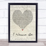 Chris Brown I Wanna Be Script Heart Song Lyric Print
