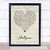 CHRISTINA AGUILERA Shotgun Script Heart Song Lyric Print