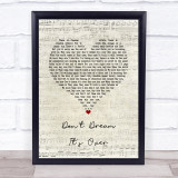 Crowded House Don't Dream It's Over Script Heart Song Lyric Print